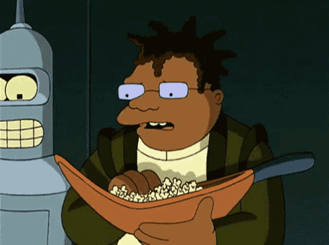 Futurama Hermes Eating Popcorn