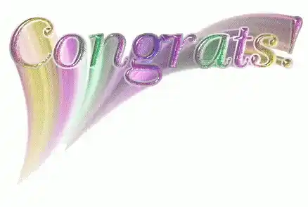 Congrats! Rainbow Glitter Animated Text