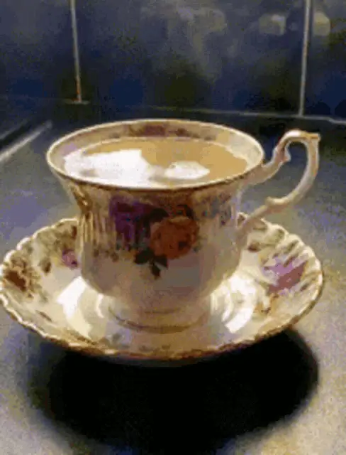 Aesthetic Floral Teacup with Tea