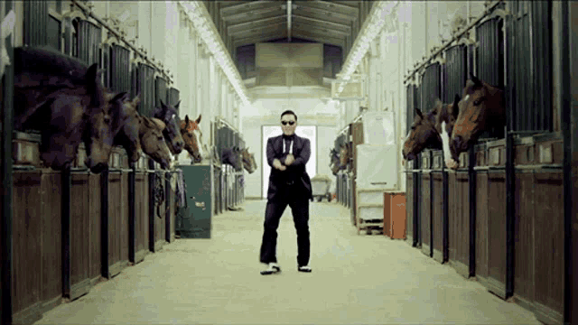 Psy's Gangnam Style Dance in Horse Stable