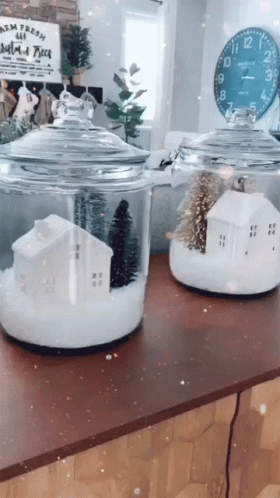 DIY Christmas Winter Village Jar Decorations