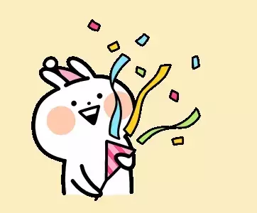 Usagyuuun Celebrates with Confetti