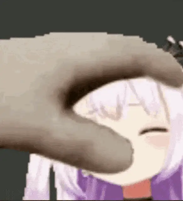 Uruha Rushia Aggressive Headpatting Pixel Art