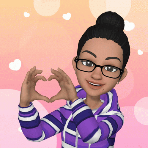 Animated Girl Making Heart Hands