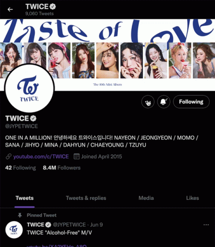 Blocking TWICE's Twitter Account