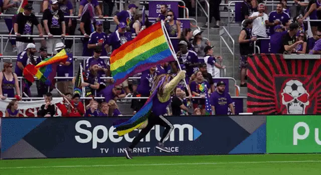 Orlando City SC Pride Flag Waving