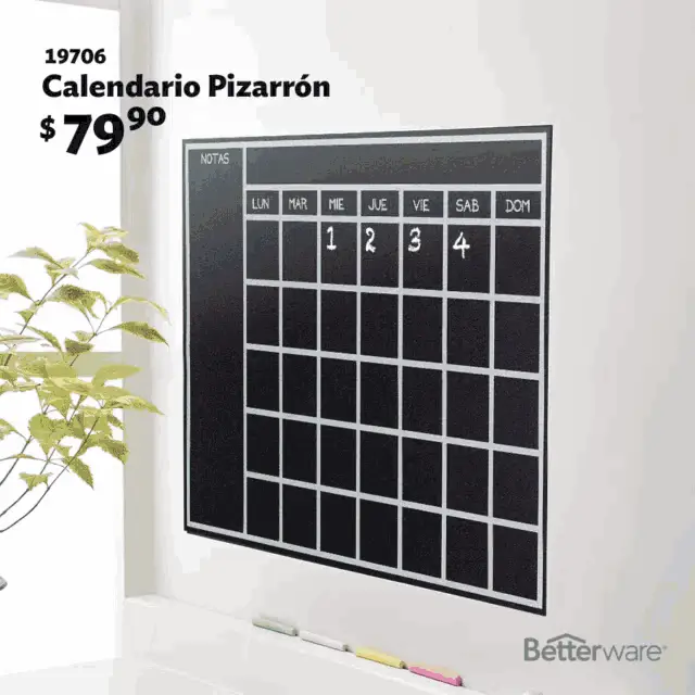 Betterware Calendario Pizarrón - Chalkboard Calendar