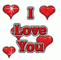 I Love You Glitter Hearts Animation