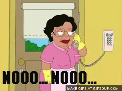 Cartoon Woman Says 'Nooo' on Phone