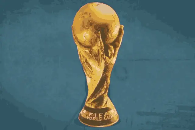 Golden FIFA World Cup Trophy with Flames