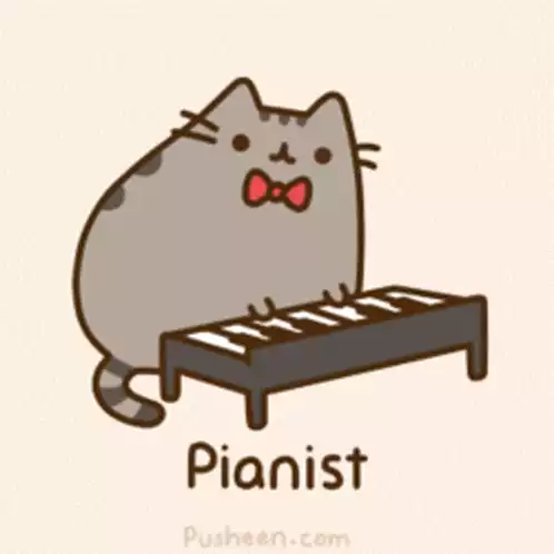 Pusheen the Pianist Cat