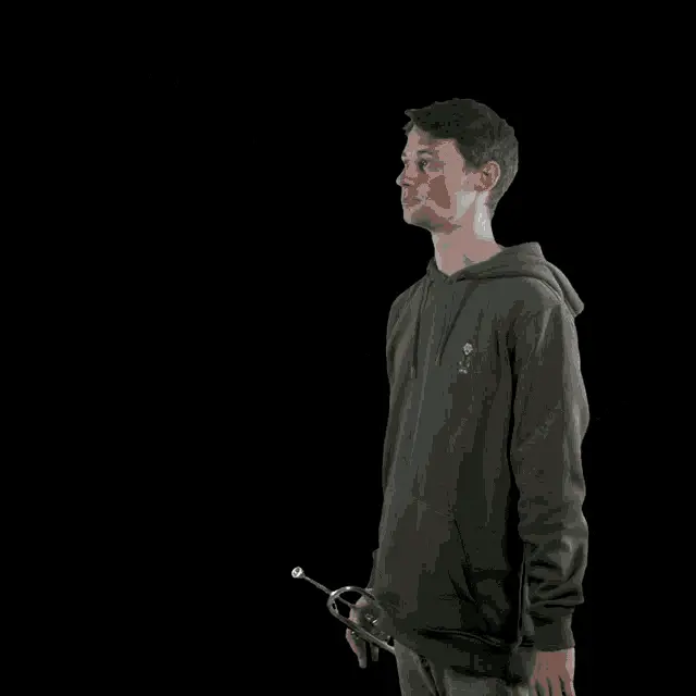 Man Playing Trumpet with Music Notes
