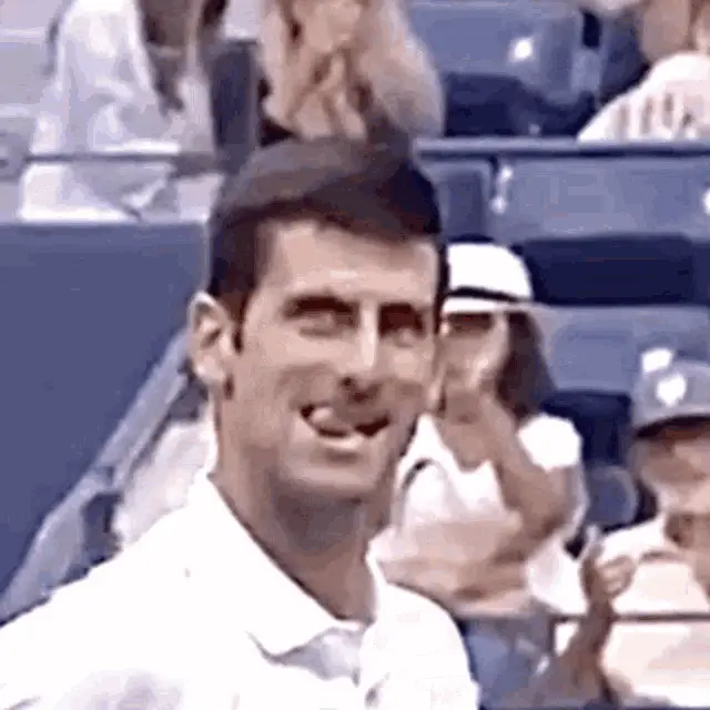 Novak Djokovic Sticks Out Tongue