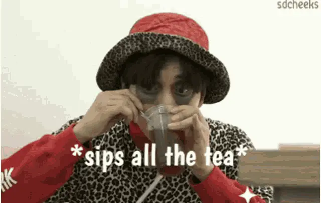B1A4 Sandeul Sips All The Tea Kpop Meme – free GIF download | meme platform | memes GIF