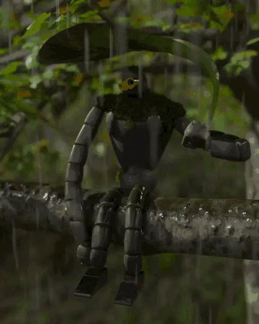 Robot In The Rain Tree