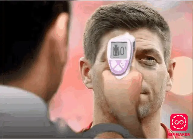 Man Crying Temperature Check