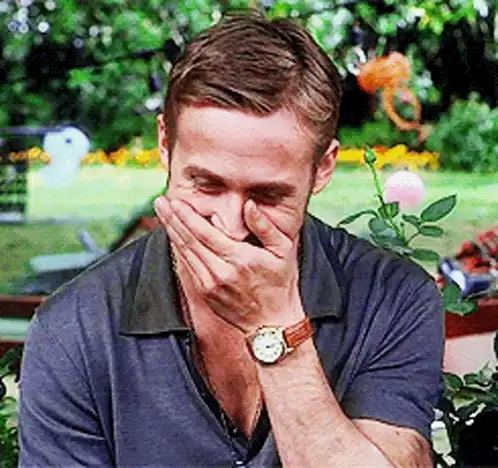 Man's Joyful Giggle