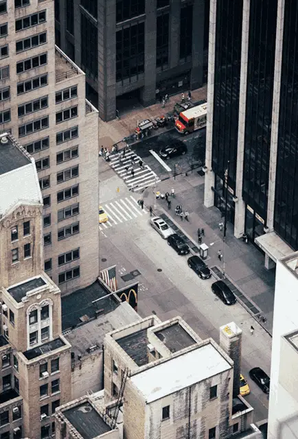 New York City Rooftop View with McDonald's