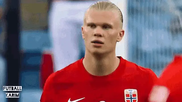 Erling Haaland's Intense Gaze for Norway