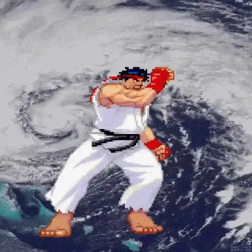 Ryu's Iconic Hurricane Kick