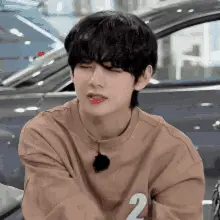 Taehyung by the Car