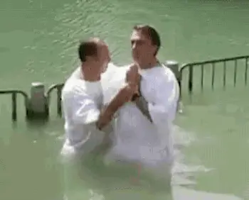 Jair Bolsonaro Baptism Meme: Don't Pollute Rivers