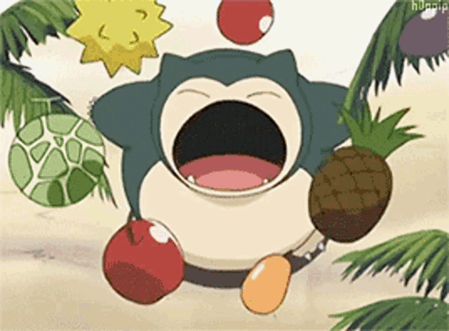 Snorlax Eating Fruit