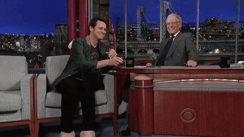 Jim Carrey Puts Feet on David Letterman's Desk