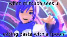 Mitsuba Sees Pasta with Spoon