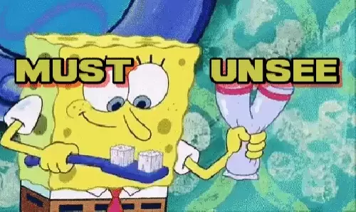 Spongebob: Must Unsee Eye Brushing