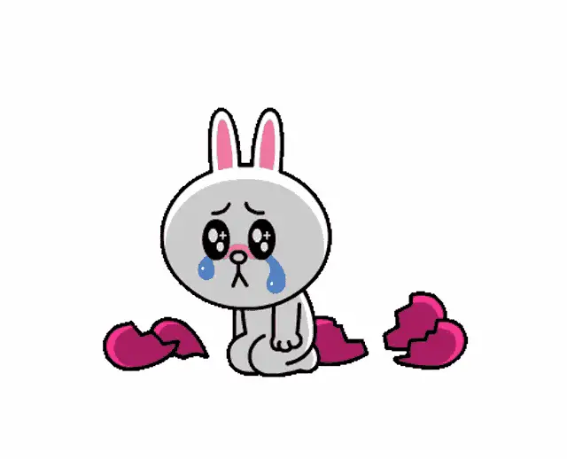Cony Crying with Broken Hearts – free GIF download