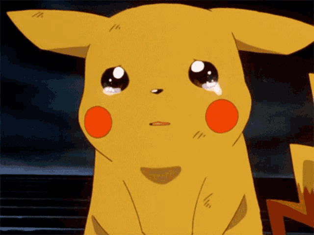 Sad Crying Pikachu from Pokemon