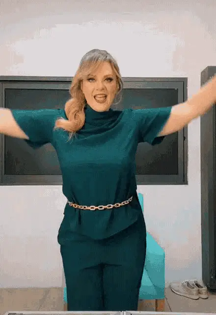 Erika Buenfil Posing in Green Outfit