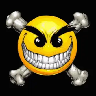 Darkside Johnny Digital Pirate Flag Smiley