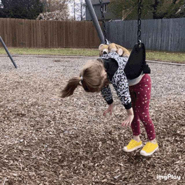 Girl Exhausted on Swing