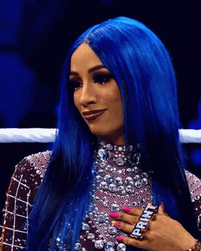 Sasha Banks' Iconic Blue Hair & 'PRINT' Ring