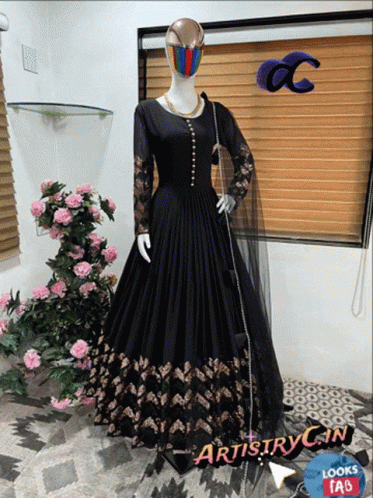 Stunning Designer Gowns with Sequin Work
