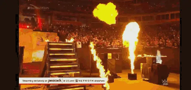 Edge's Fiery Entrance at Summerslam