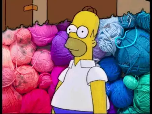Homer Simpson Hides in Yarn