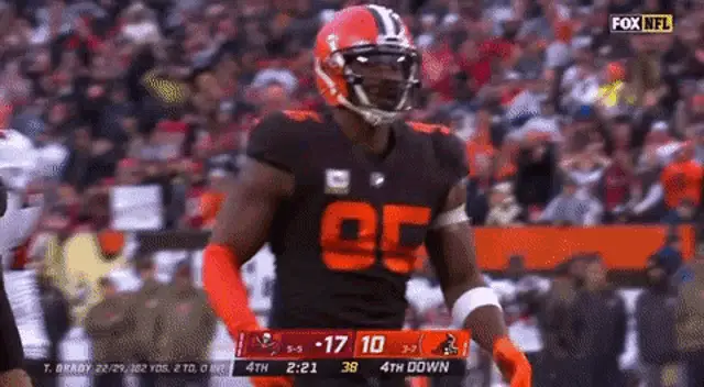 Myles Garrett Salutes on the Football Field