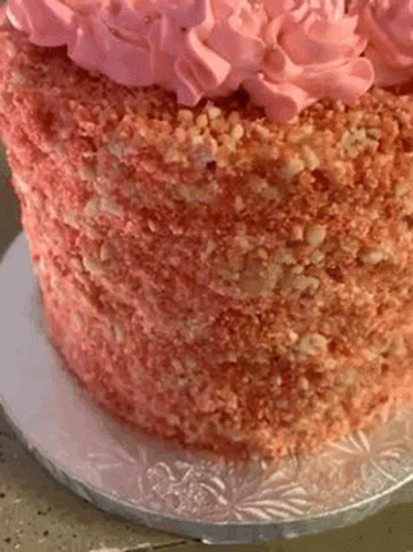 Happy Birthday Strawberry Crunch Cake