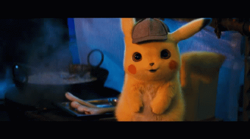 Cute Detective Pikachu Smiling