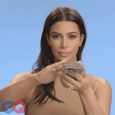 Kim Kardashian Fanning Money