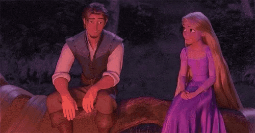 Rapunzel and Flynn Rider's Tangled Stare