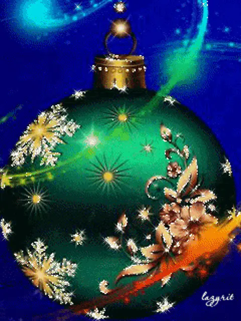 Sparkling Green Christmas Ornament Ball