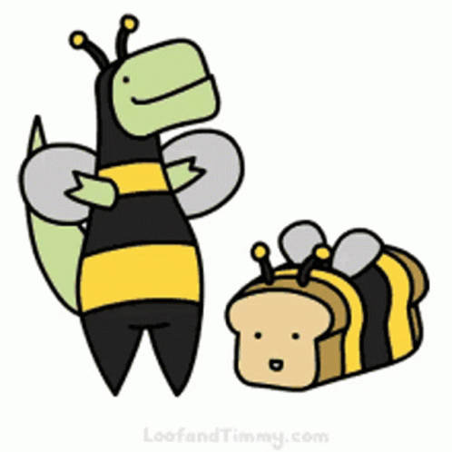 Dinosaur Bee and Bee Bread Cartoon