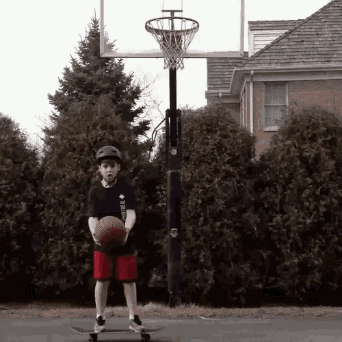 Sad No: Basketball Fail on Skateboard