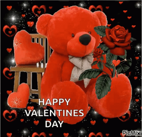 Animated Happy Valentines Day Teddy Bear