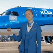 KLM Cabin Crew Waving Flag