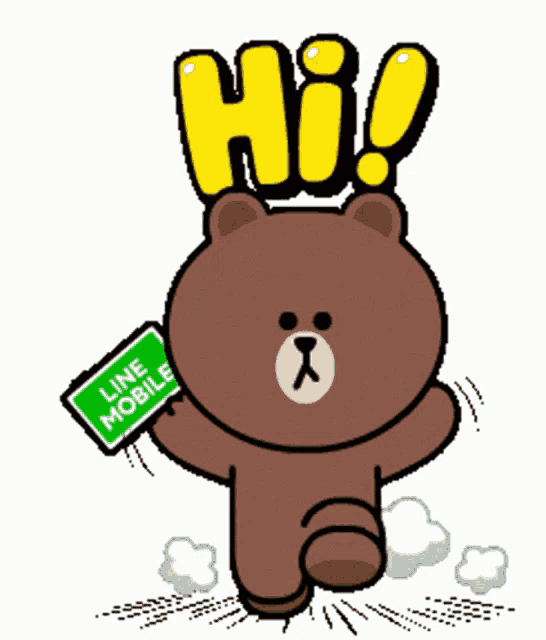 LINE Friends Brown Runs & Says Hi!